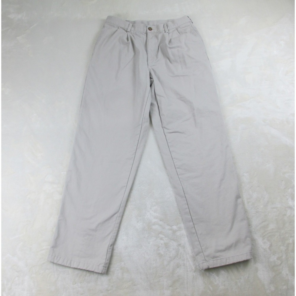 L.L. Bean Pants Mens 33 Brown Tan Khaki Chino Natural Fit Cotton Lined 33X34*